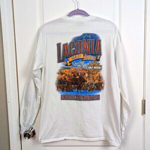 Harley-Davidson | White Laconia NH Moose Graphic Long Sleeve Tee